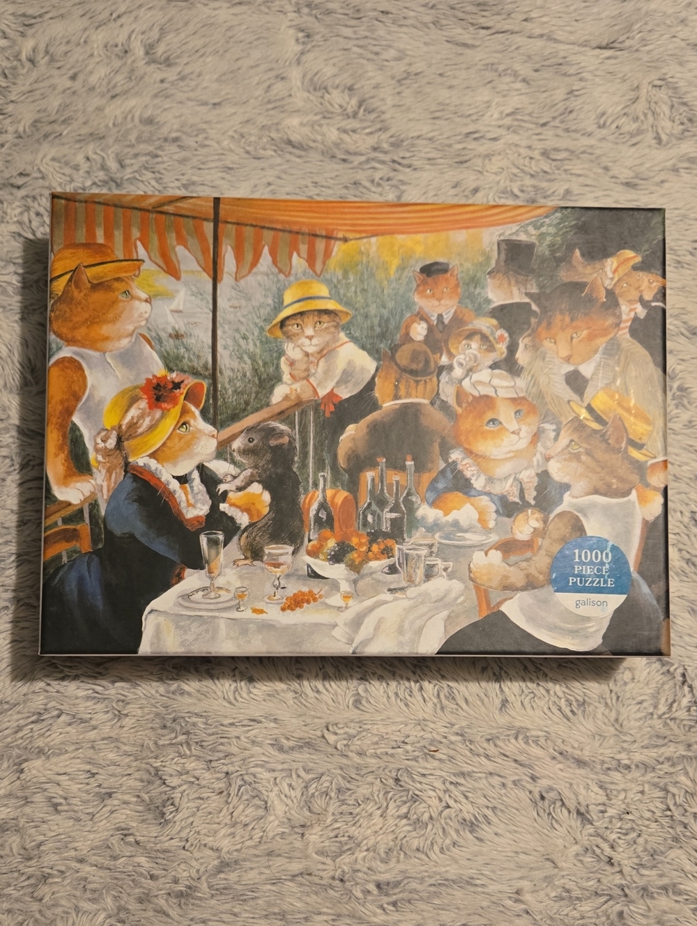 New Galison - Meowsterpiece Of Western Art Luncheon Of The Boating.. 1000 Puzzle